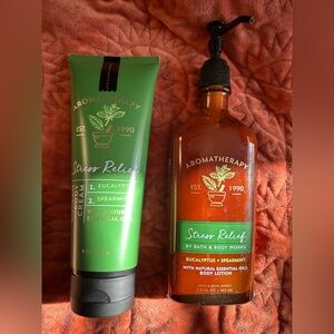 Bath & Body Works Stress Relief Aromatherapy Body Cream & Lotion - Green, Amber
